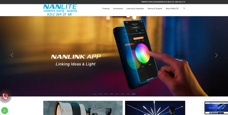NANLITE masaüstü ana sayfa görünümü